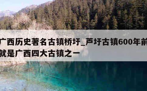 广西历史著名古镇桥圩_芦圩古镇600年前就是广西四大古镇之一 第1张