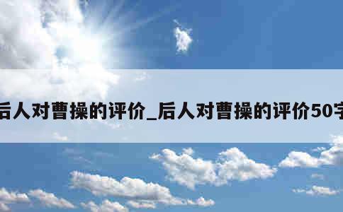 后人对曹操的评价_后人对曹操的评价50字 第1张