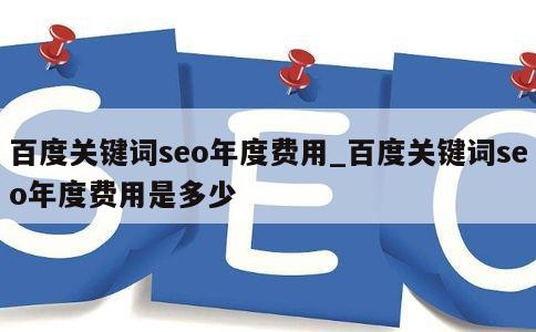 百度关键词seo年度费用_百度关键词seo年度费用是多少 第1张