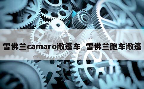 雪佛兰camaro敞篷车_雪佛兰跑车敞篷 第1张