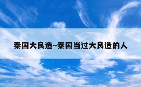 秦国大良造~秦国当过大良造的人 第5张