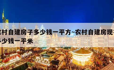 农村自建房子多少钱一平方~农村自建房现在多少钱一平米 第3张