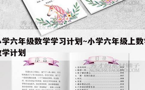 小学六年级数学学习计划~小学六年级上数学教学计划 第1张