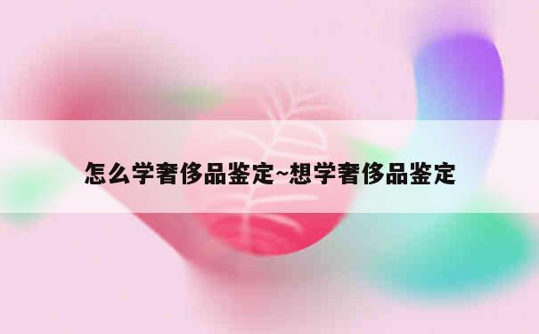 怎么学奢侈品鉴定~想学奢侈品鉴定 第4张