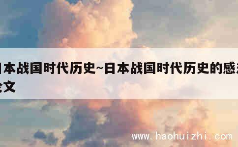 日本战国时代历史~日本战国时代历史的感想论文 第1张