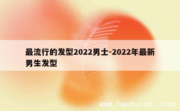 最流行的发型2022男士-2022年最新男生发型 第1张