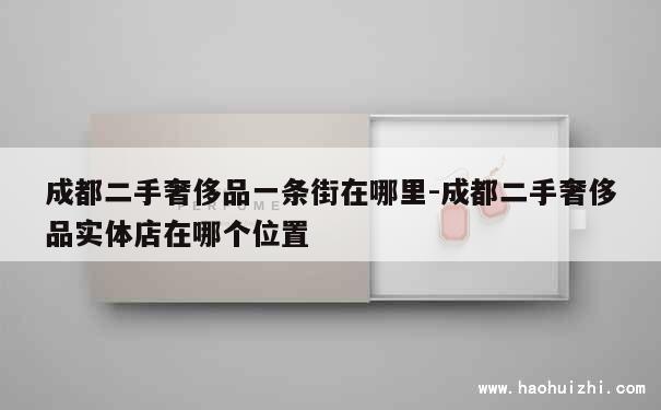 成都二手奢侈品一条街在哪里-成都二手奢侈品实体店在哪个位置 第1张