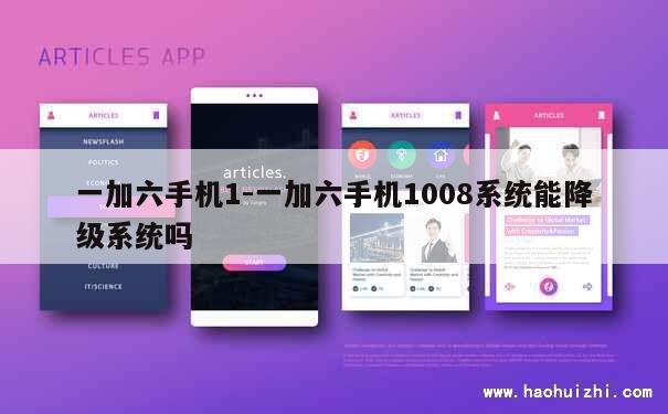 一加六手机1-一加六手机1008系统能降级系统吗 第1张