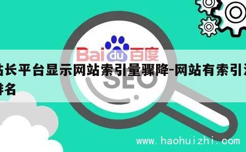 站长平台显示网站索引量骤降-网站有索引没排名 第1张