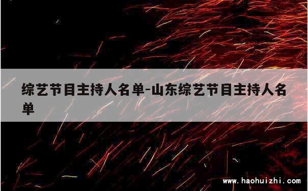 综艺节目主持人名单-山东综艺节目主持人名单 第1张