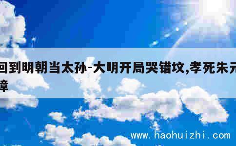 回到明朝当太孙-大明开局哭错坟,孝死朱元璋 第1张