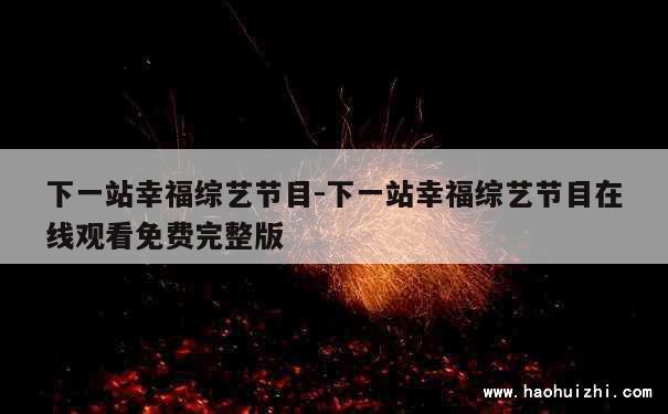 下一站幸福综艺节目-下一站幸福综艺节目在线观看免费完整版 第1张