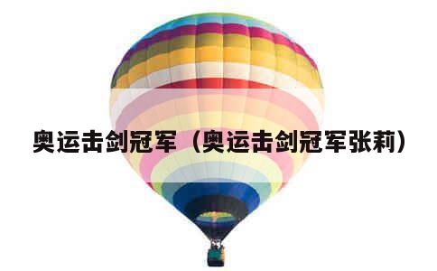 奥运击剑冠军（奥运击剑冠军张莉） 第1张