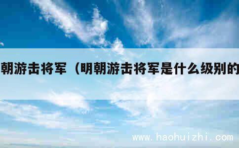 明朝游击将军（明朝游击将军是什么级别的官） 第1张