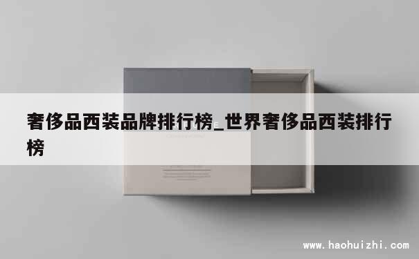 奢侈品西装品牌排行榜_世界奢侈品西装排行榜 第1张