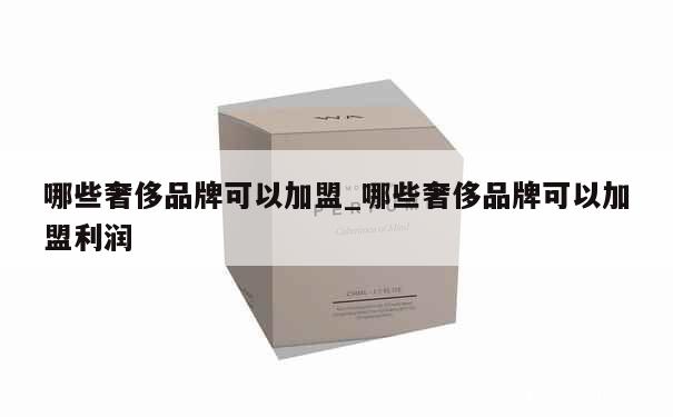 哪些奢侈品牌可以加盟_哪些奢侈品牌可以加盟利润 第1张