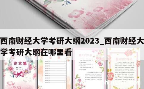 西南财经大学考研大纲2023_西南财经大学考研大纲在哪里看 第1张