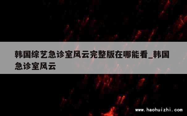 韩国综艺急诊室风云完整版在哪能看_韩国 急诊室风云