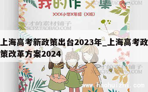 上海高考新政策出台2023年_上海高考政策改革方案2024