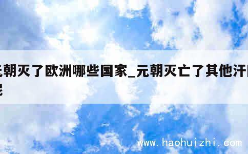 元朝灭了欧洲哪些国家_元朝灭亡了其他汗国呢 第1张