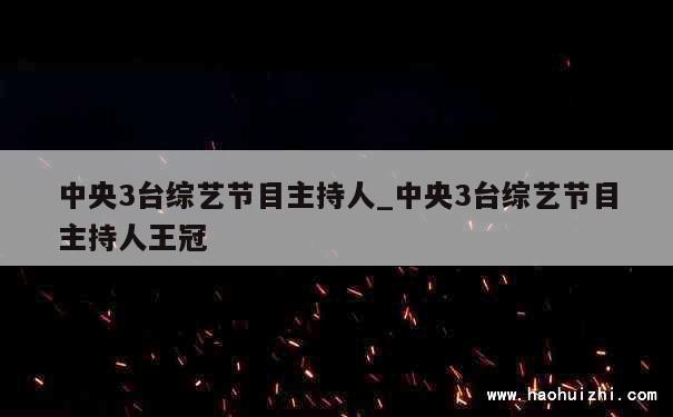 中央3台综艺节目主持人_中央3台综艺节目主持人王冠