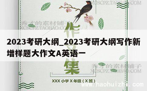 2023考研大纲_2023考研大纲写作新增样题大作文A英语一