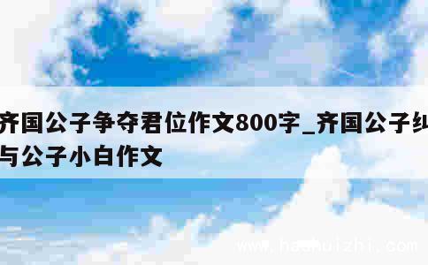 齐国公子争夺君位作文800字_齐国公子纠与公子小白作文